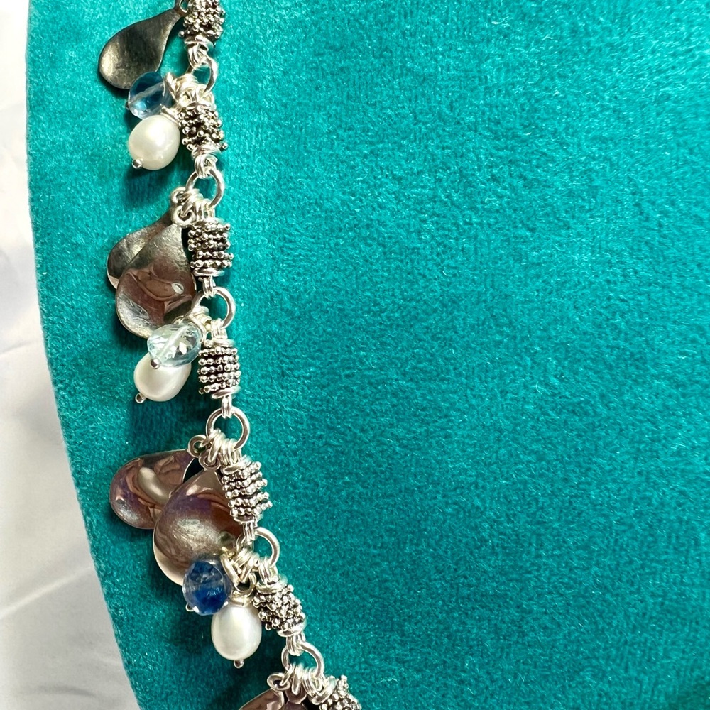 Starry Night by Michael Dawkins, 925 Sterling silver w/pearls & blue topaz. - Picture 5 of 16